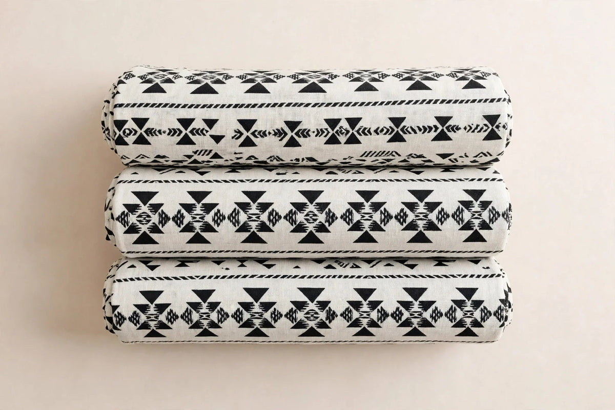 Scandi Geo Cotton — Folded stack view