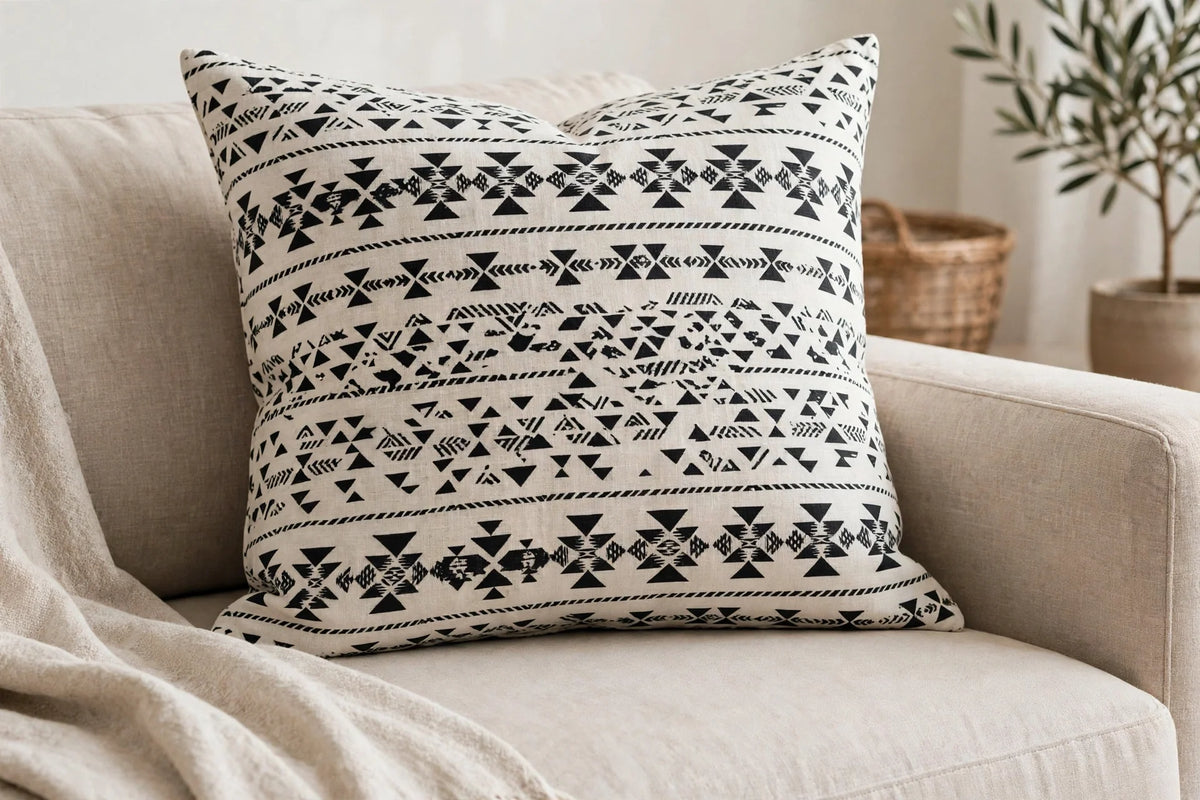 Scandi Geo Cotton — Lifestyle cushion view