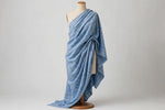 Sky Plaid Cotton — Draped view