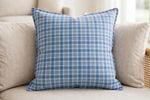 Sky Plaid Cotton — Lifestyle cushion view