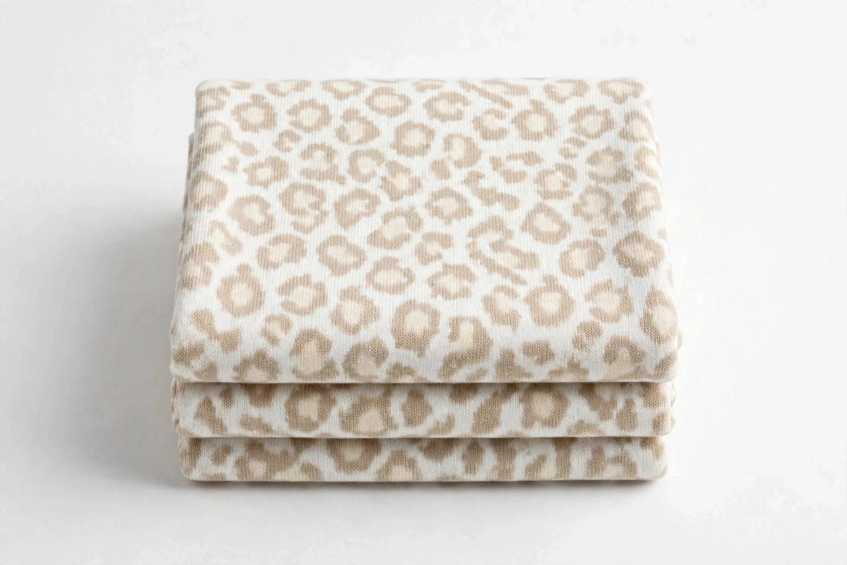 Snow Leopard Jersey Knit — Folded stack view