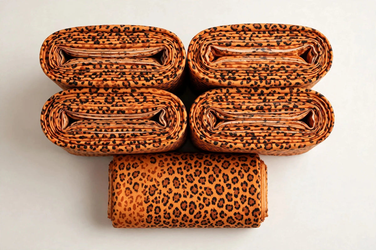 Sunset Leopard Rayon — Folded stack view