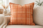 Sunset Plaid Rayon — Lifestyle cushion view