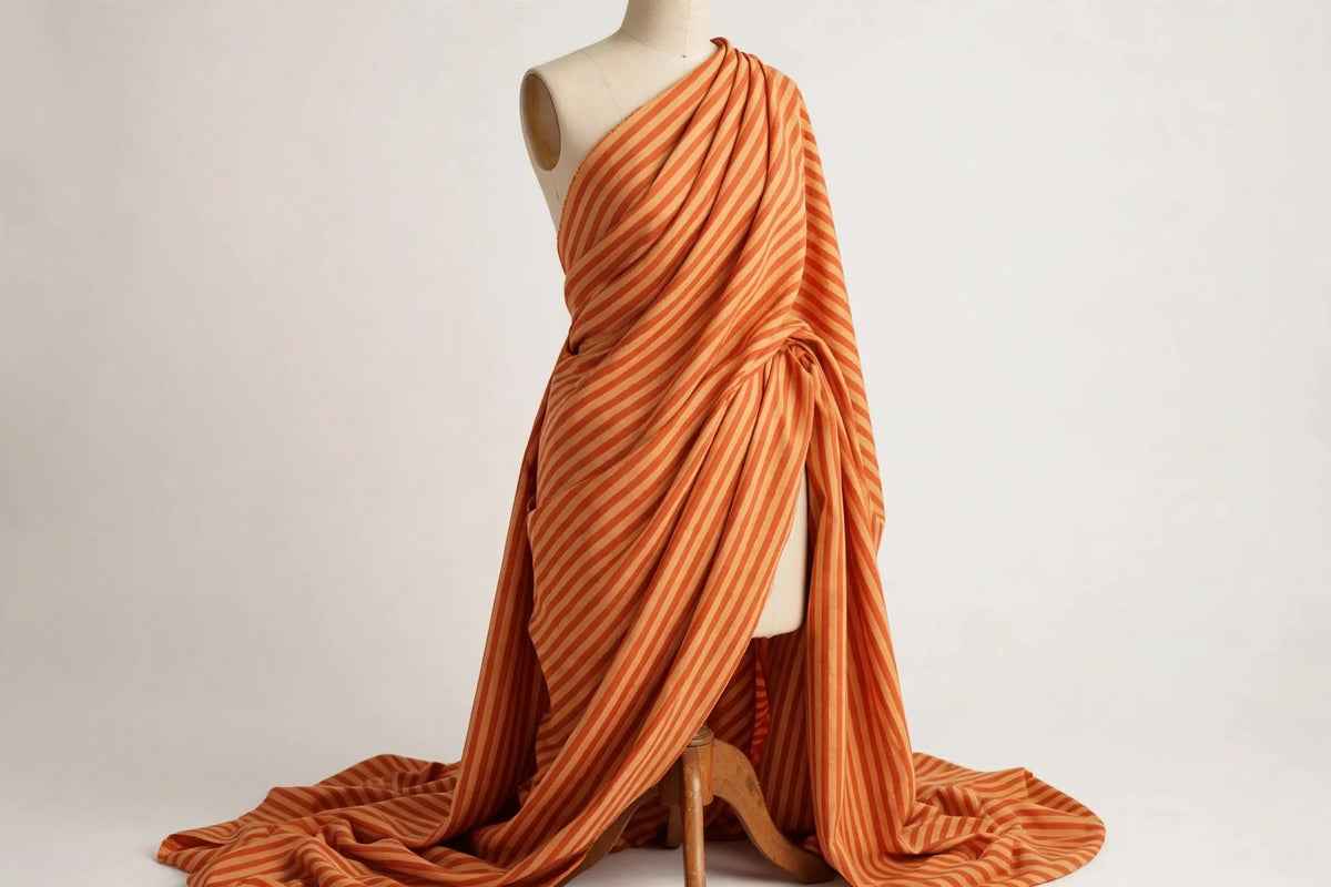 Sunset Stripe Rayon — Draped view