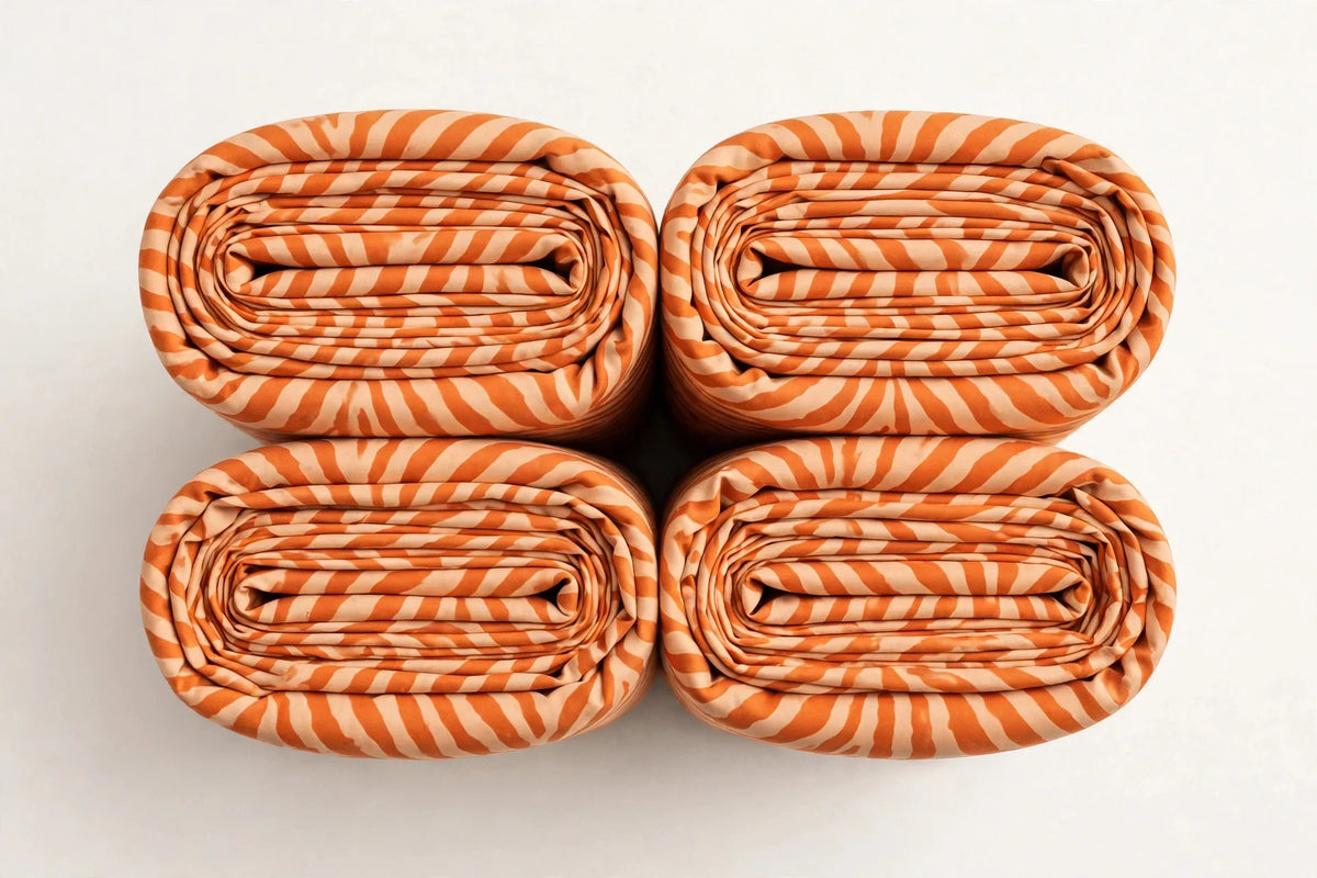 Sunset Zebra Rayon — Folded stack view