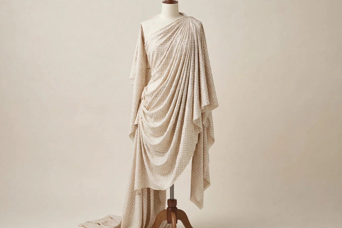 Swiss Polka Dot Cotton — Draped view
