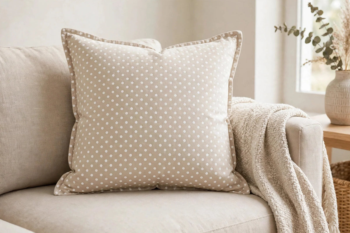 Swiss Polka Dot Cotton — Lifestyle cushion view