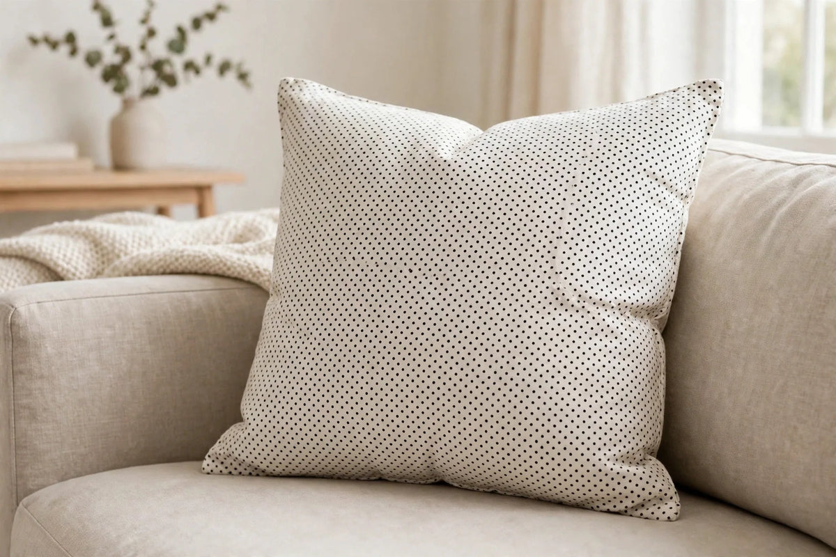 Tiny Polka Dot Cotton — Lifestyle cushion view