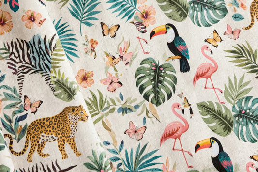 Tropical Animal Print Cotton — Pattern detail view