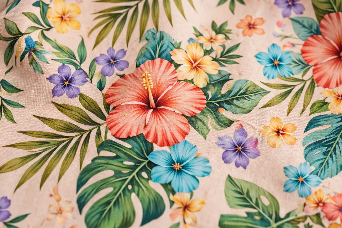 Tropical Floral Rayon — Pattern detail view