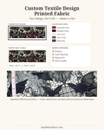 Custom textile design printed fabric - design, color matching, repeat scale, sample approval