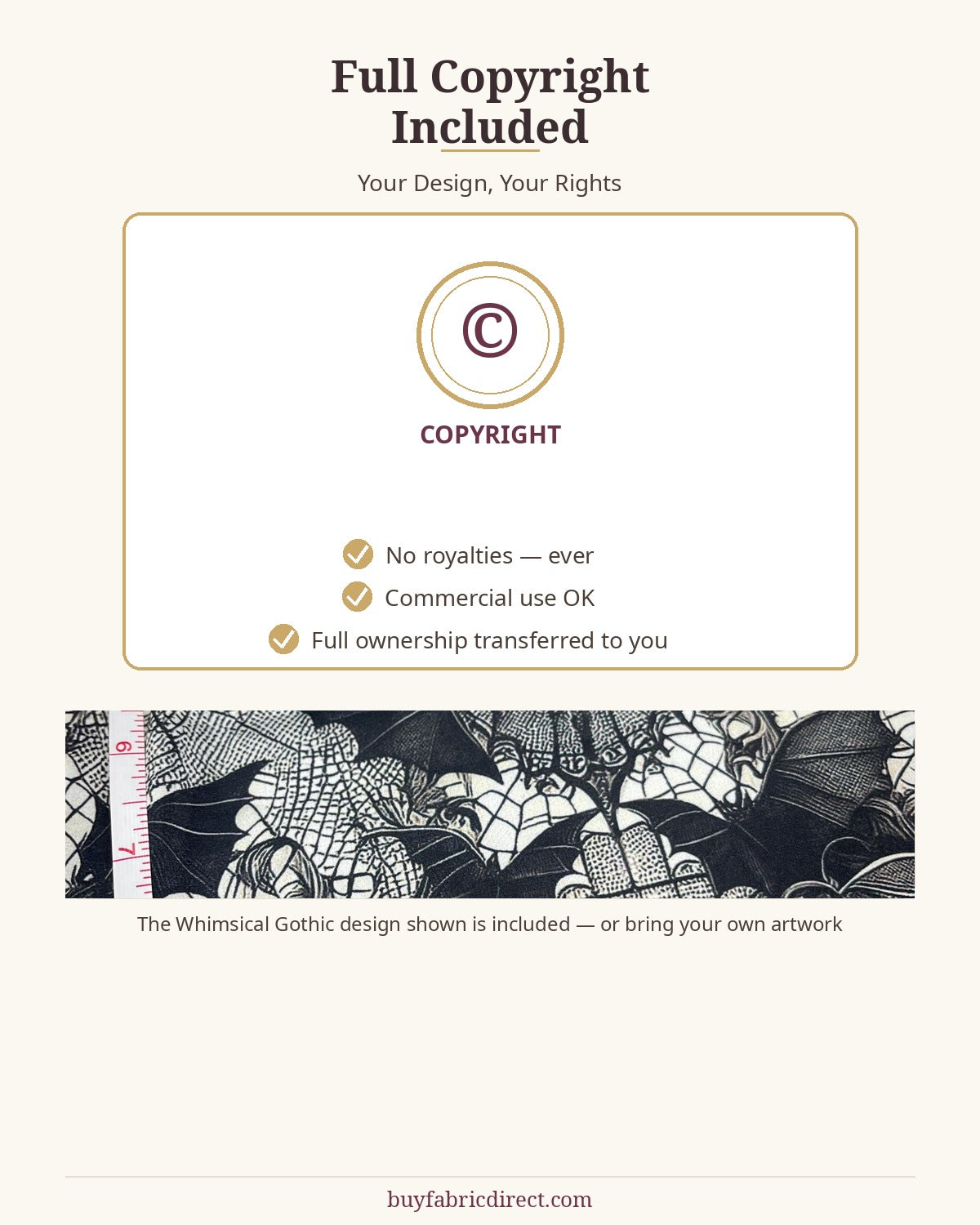 Full copyright included - your design, your rights