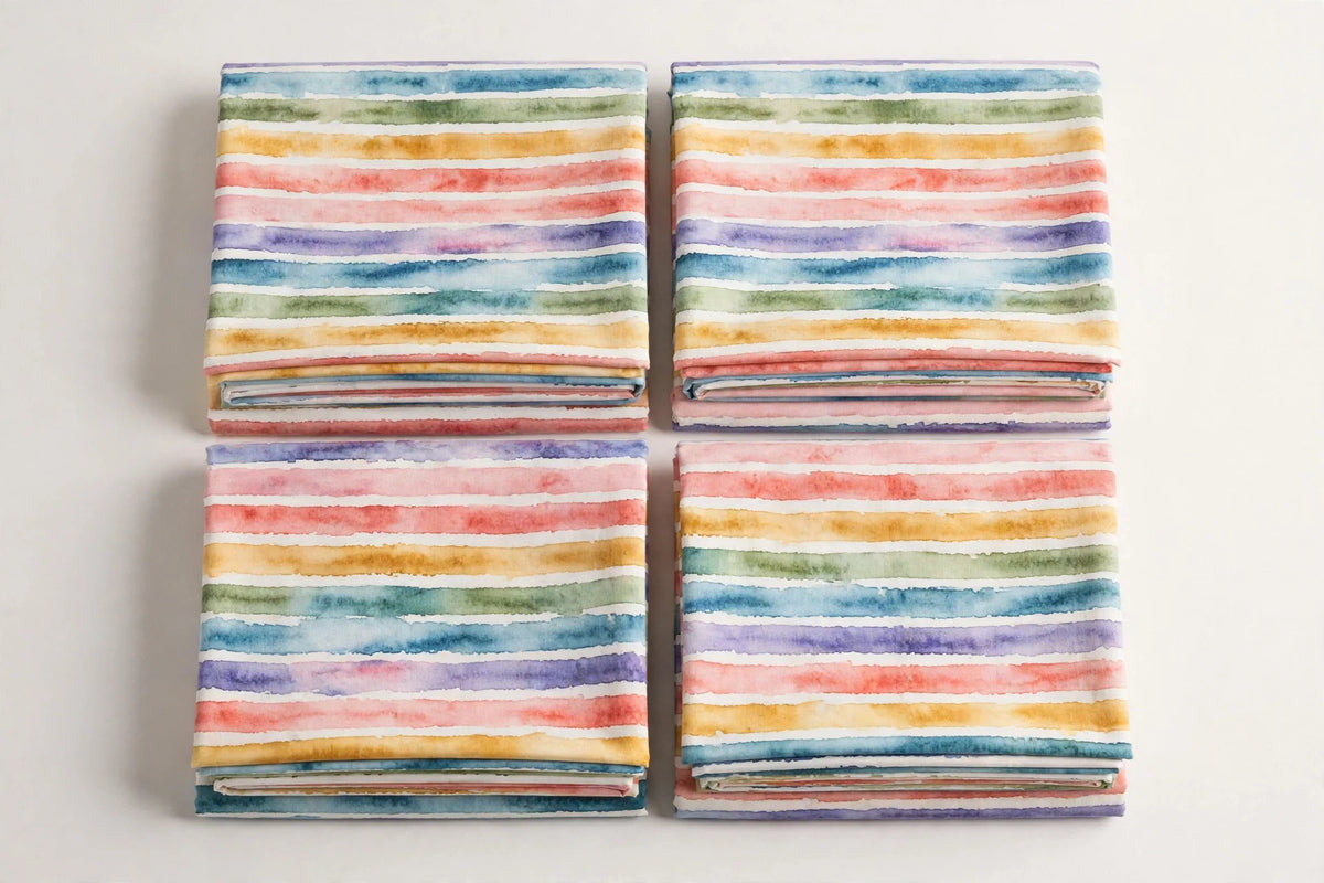 Watercolor Stripe — Folded stack view