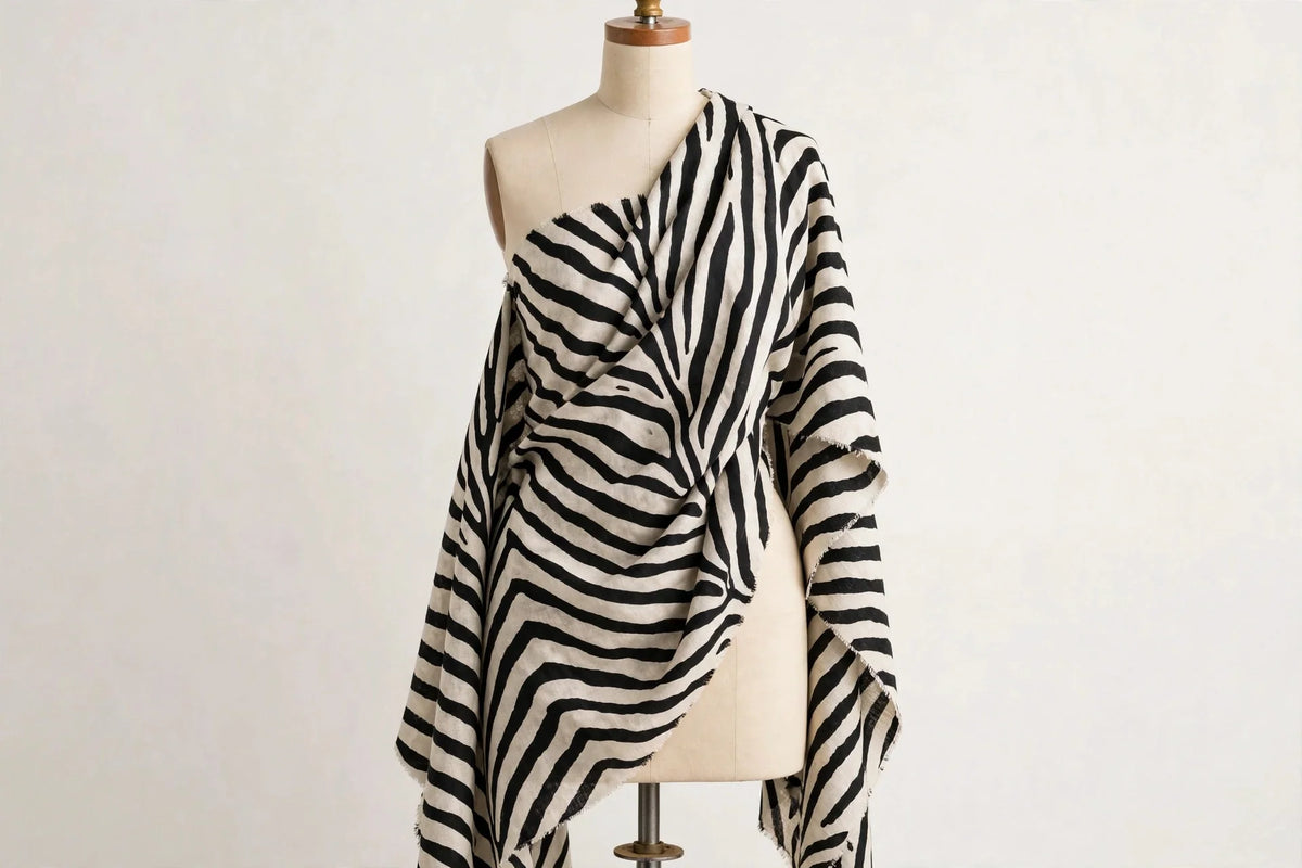 Wild Zebra Linen — Draped view