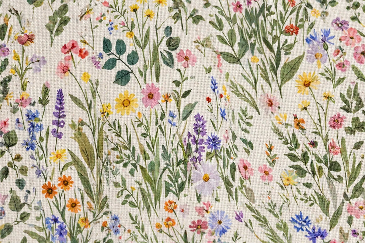 Wildflower Meadow Floral Rayon — Pattern detail view