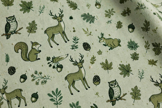 Woodland Animal Print Cotton — Pattern detail view