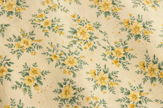 Yellow Floral Cotton — Pattern detail view