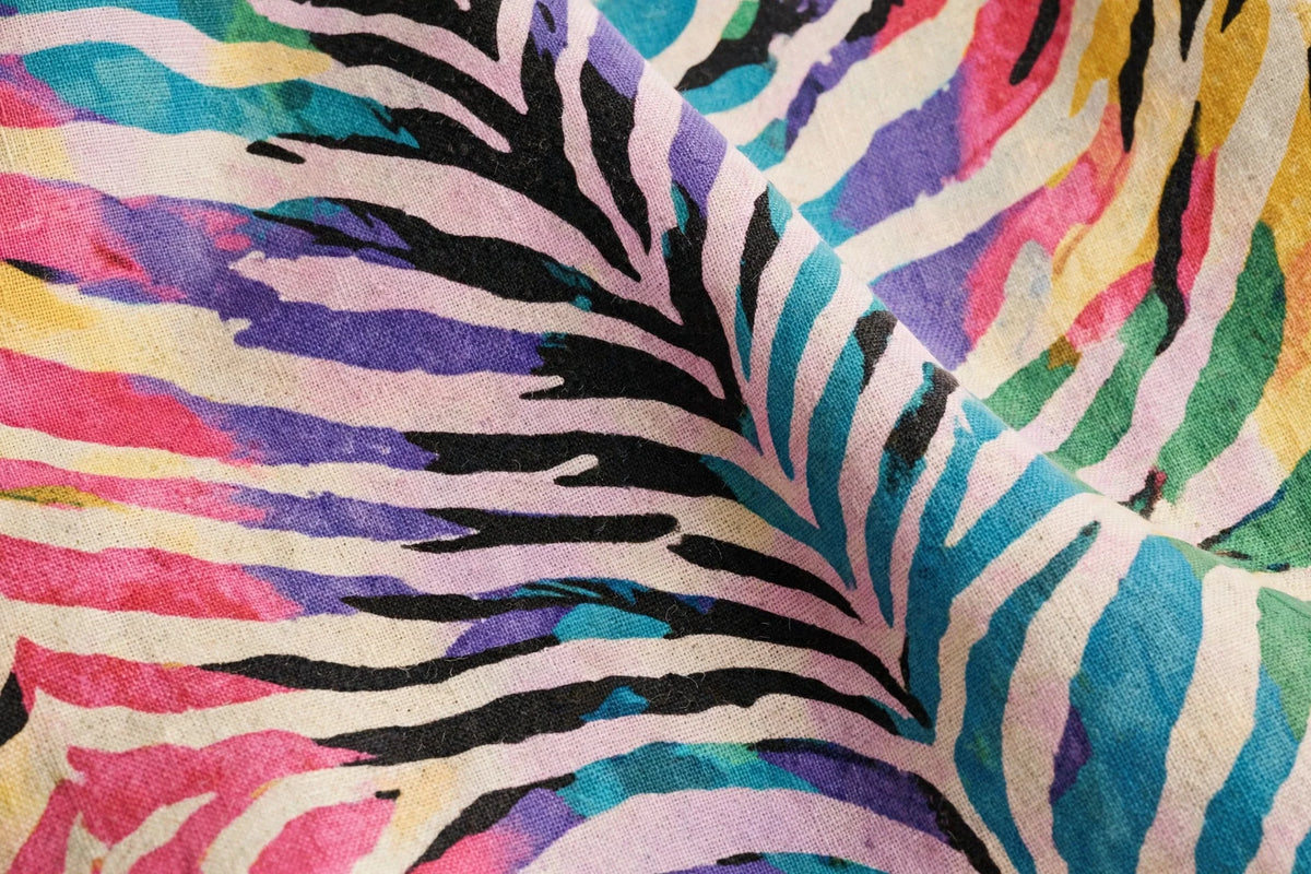 Zebra Bloom Cotton — Pattern detail view