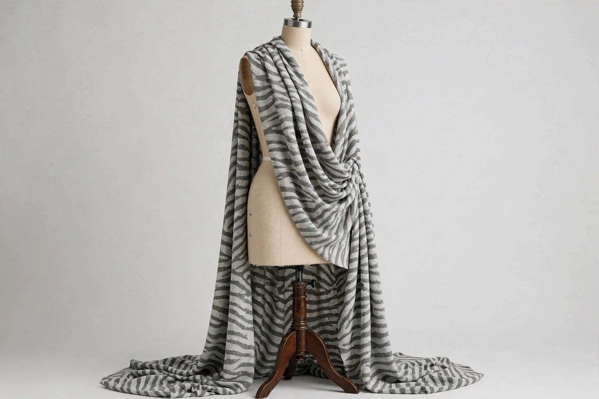 Zebra Mist Knit — Draped view