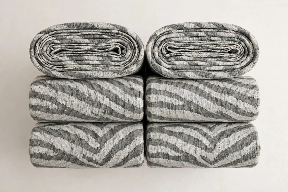 Zebra Mist Knit — Folded stack view