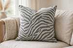 Zebra Mist Knit — Lifestyle cushion view