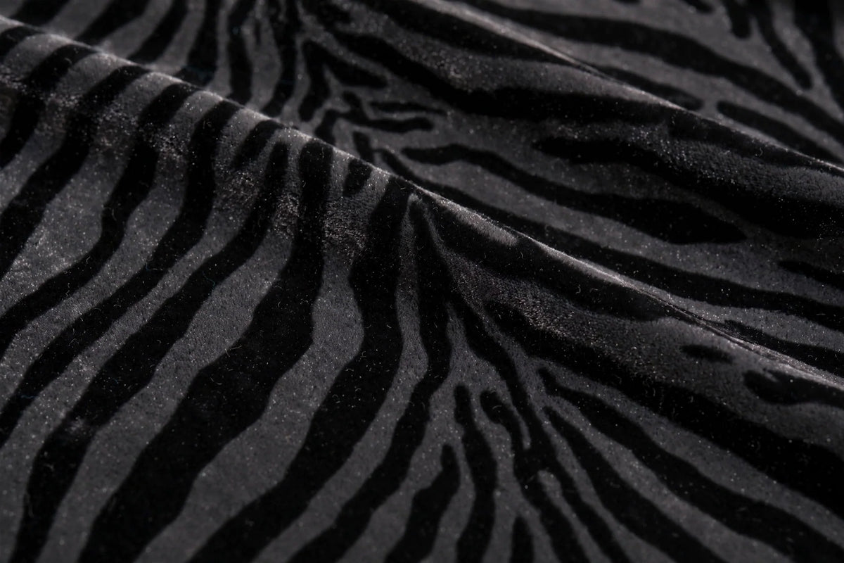 Zebra Nights Velvet — Pattern detail view
