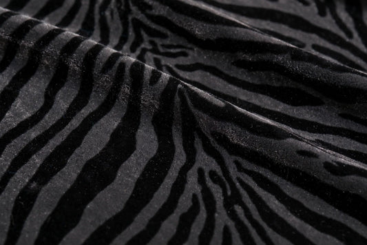 Zebra Nights Velvet — Pattern detail view