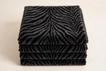 Zebra Nights Velvet — Folded stack view