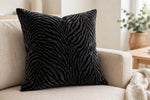 Zebra Nights Velvet — Lifestyle cushion view