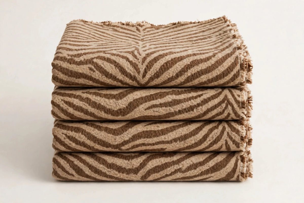 Zebra Safari Flannel — Folded stack view
