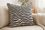 Zebra Stripe Jersey Knit — Lifestyle cushion view