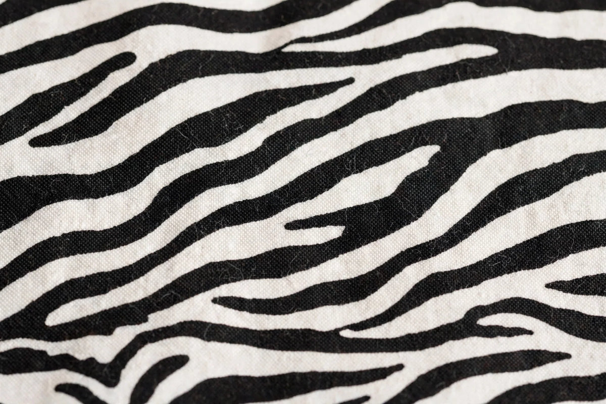 Zebra Tuxedo Cotton — Pattern detail view