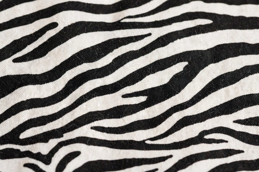 Zebra Tuxedo Cotton — Pattern detail view